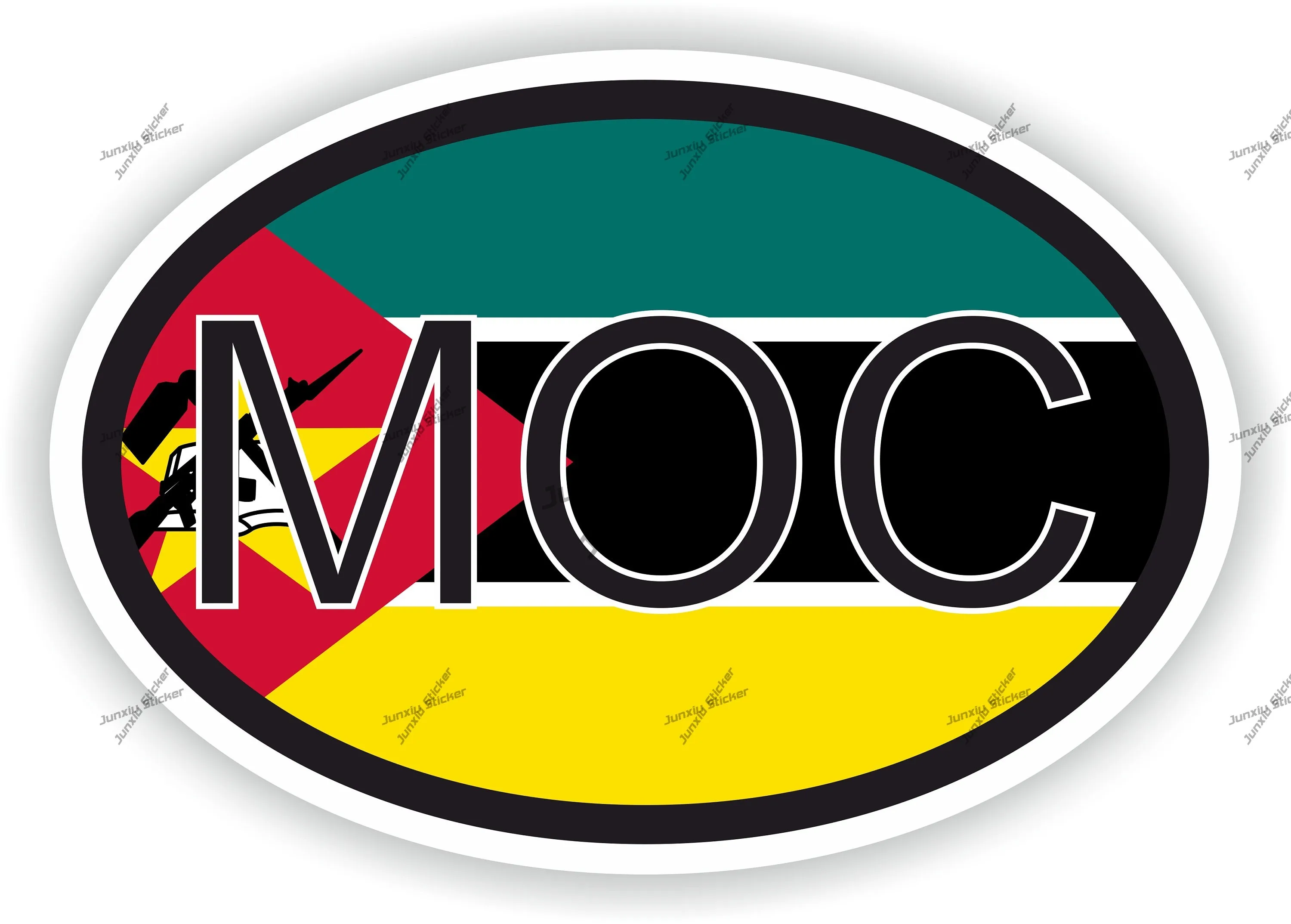 

Mozambique Moc Flag Country Code Oval Sticker Travel Car Stickers Decals Funny Decoration For Bumper Bodywork Suv Reflective