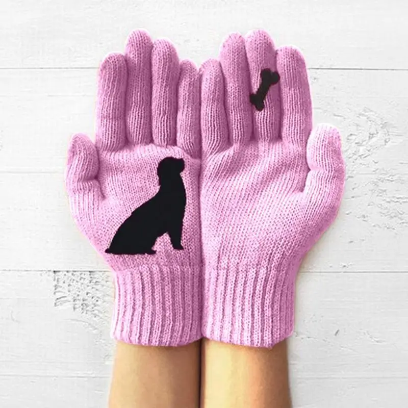 Guantes de invierno para mujer, manoplas de dedos cálidos de punto para mujer, manoplas elásticas suaves de moda, guantes de dedo completo para calentadores de manos