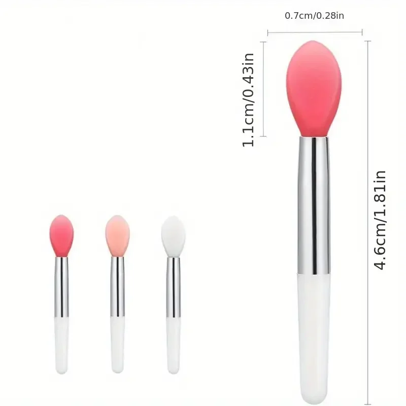 10pcs silicone lip brush mini lip mask brush portable lipstick makeup brush transparent applicator eye black stick makeup tool