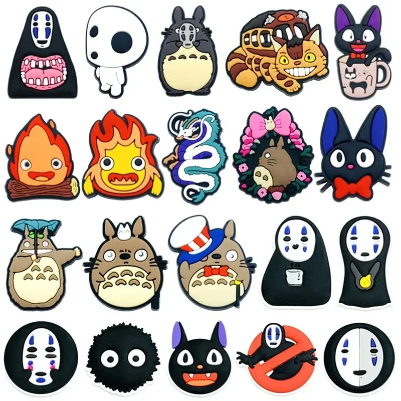 20pcs No Face Anime Shoe Charms PVC Cute Cartoon Pins DIY Decor for Clogs Sandals Bubble Slides Kids Party Gifts