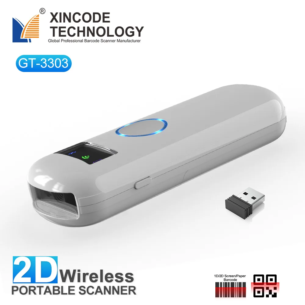 Xincode Pocket Wireless Bluetooth Mini 1D 2D Qr Czytnik kodów kreskowych Przenośny skaner kodów kreskowych Skanowanie w przypadku zapasów