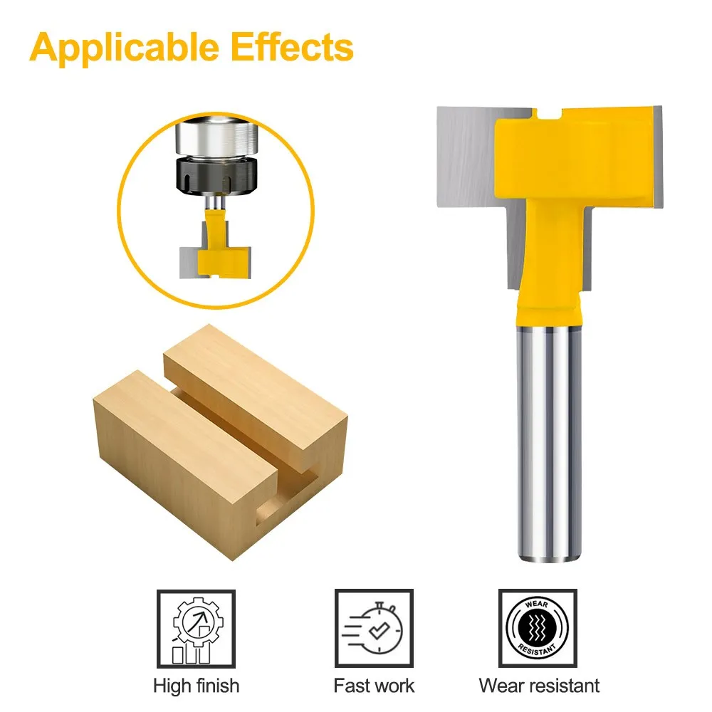 T-Track Slotting Router Bit CNC Router Bit 8mm Shank Tungsten Carbide Milling Cutter For Wood Engraving Tools T-Slot Cutter