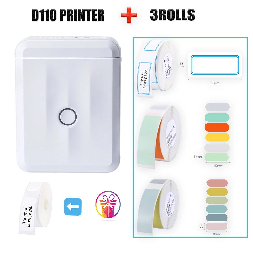 Instant & Quick Thermal Label Printer Niimbot D110 Support More Labels High-speed and Clear Printing Stencil Tool for Commercial