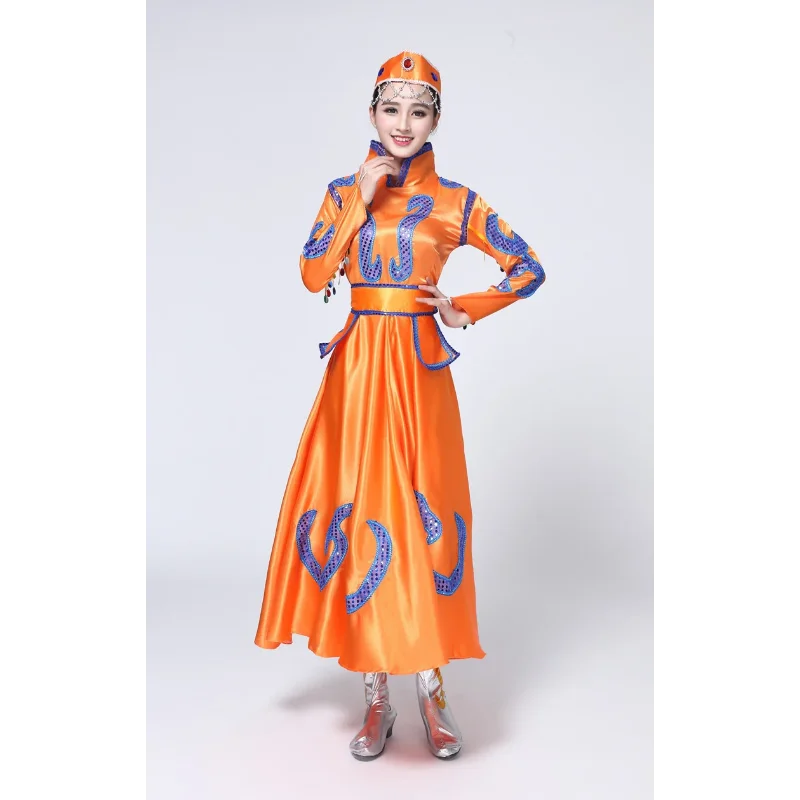 Mongolian Show Serve Mongolia Dance Clothing Inner Mongolia Dance Clothing Mongolia Robe Ethnic Minority Performance Skirt