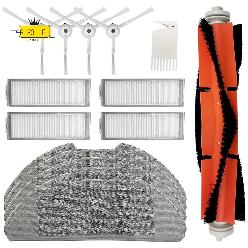 A23E-Für Xiaomi Mi Robot Vacuum Mop 2 Pro Roboter-Staubsauger-Zubehör-Set, Hauptbürste, Reinigungstücher, Hepa-Filter, Seitenbürste