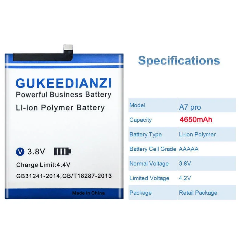 A7 pro Mobile Phone Battery For UMI Umidigi A7 Pro 4650mAh High Capacity