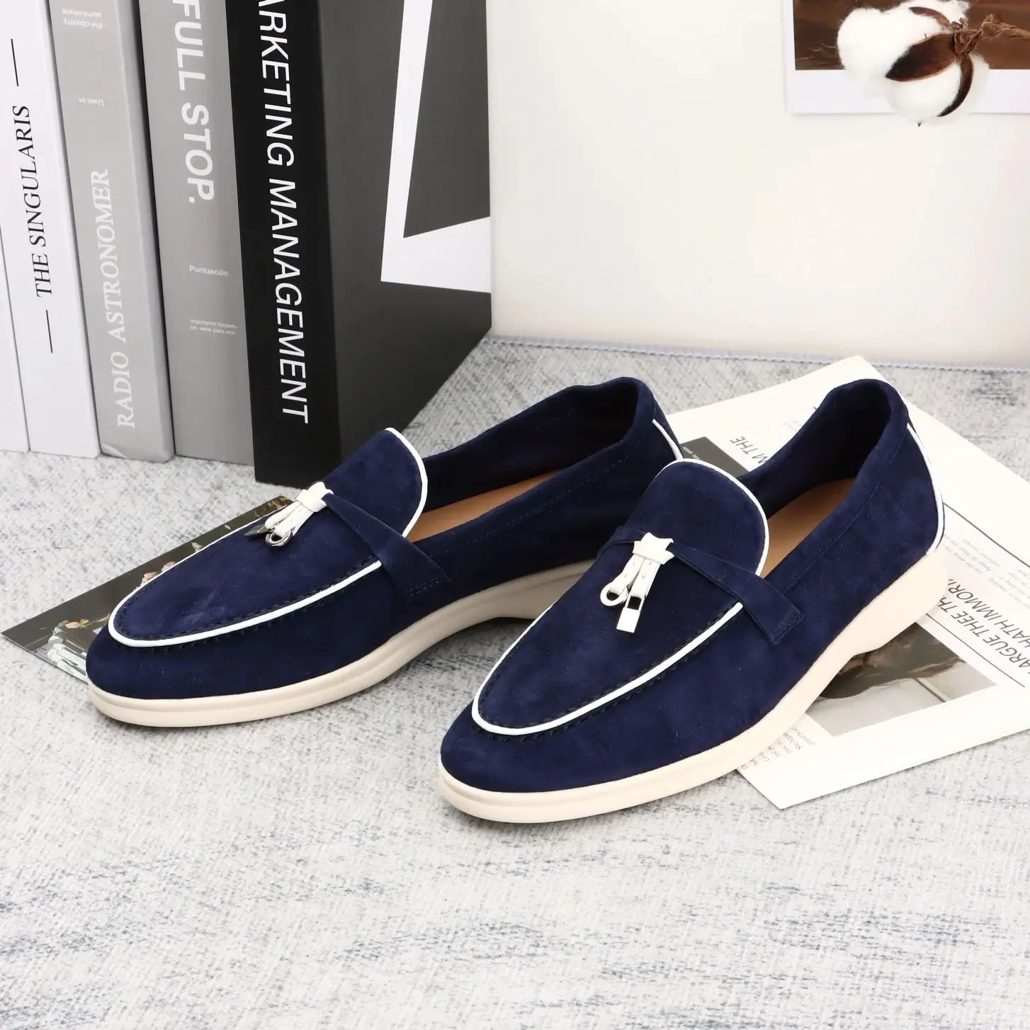 Suede Leather Men Loafers Shoes 2023 Spring Autumn Casual Women Shoes Slip On Women Flat Loafers Comfortable Moccasins Shoes