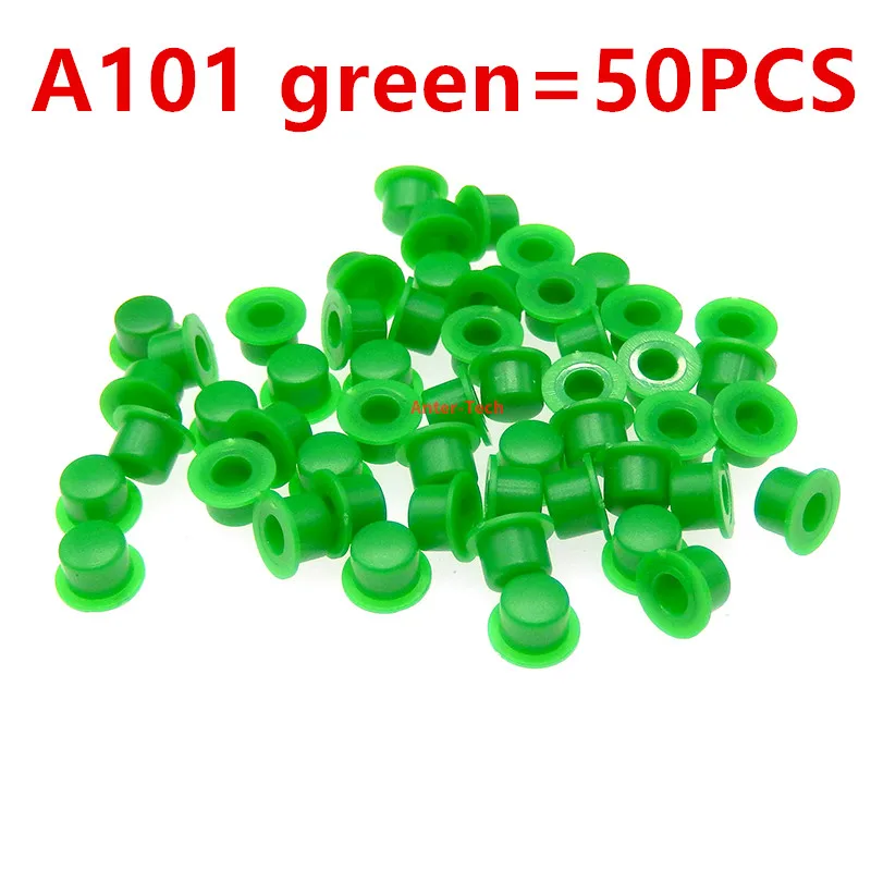 50Pcs A101 Touch button switch round cap type for 6 × 6 6 * 6mm smooth micro switch inner hole 3.1/3.4mm color cap button kit