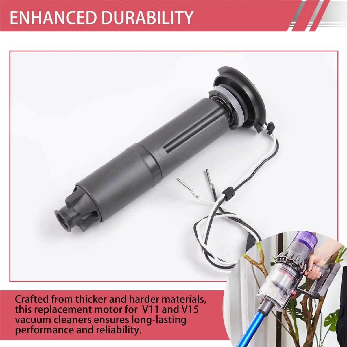 ^3^ Hochleistungs-Saugkopf mit 100W Motor für V10 V11 V15 Staubsauger-Ersatzteile, Bodenbürsten-Ersatzmotor