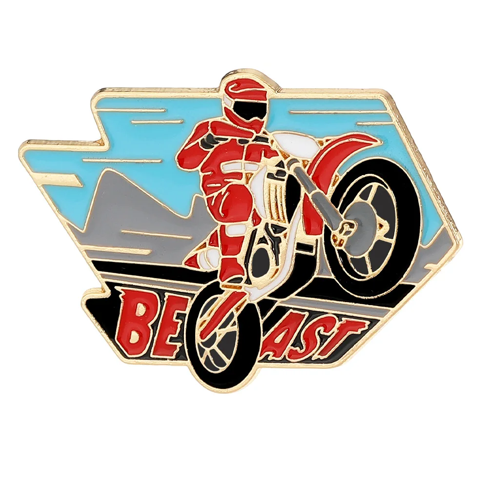 Creative Mountain Motorbike Brooch Speed Beast Motorcycle Badge Sports Fans Clothes Decor Lapel Pins Fashion Jewelry Gift