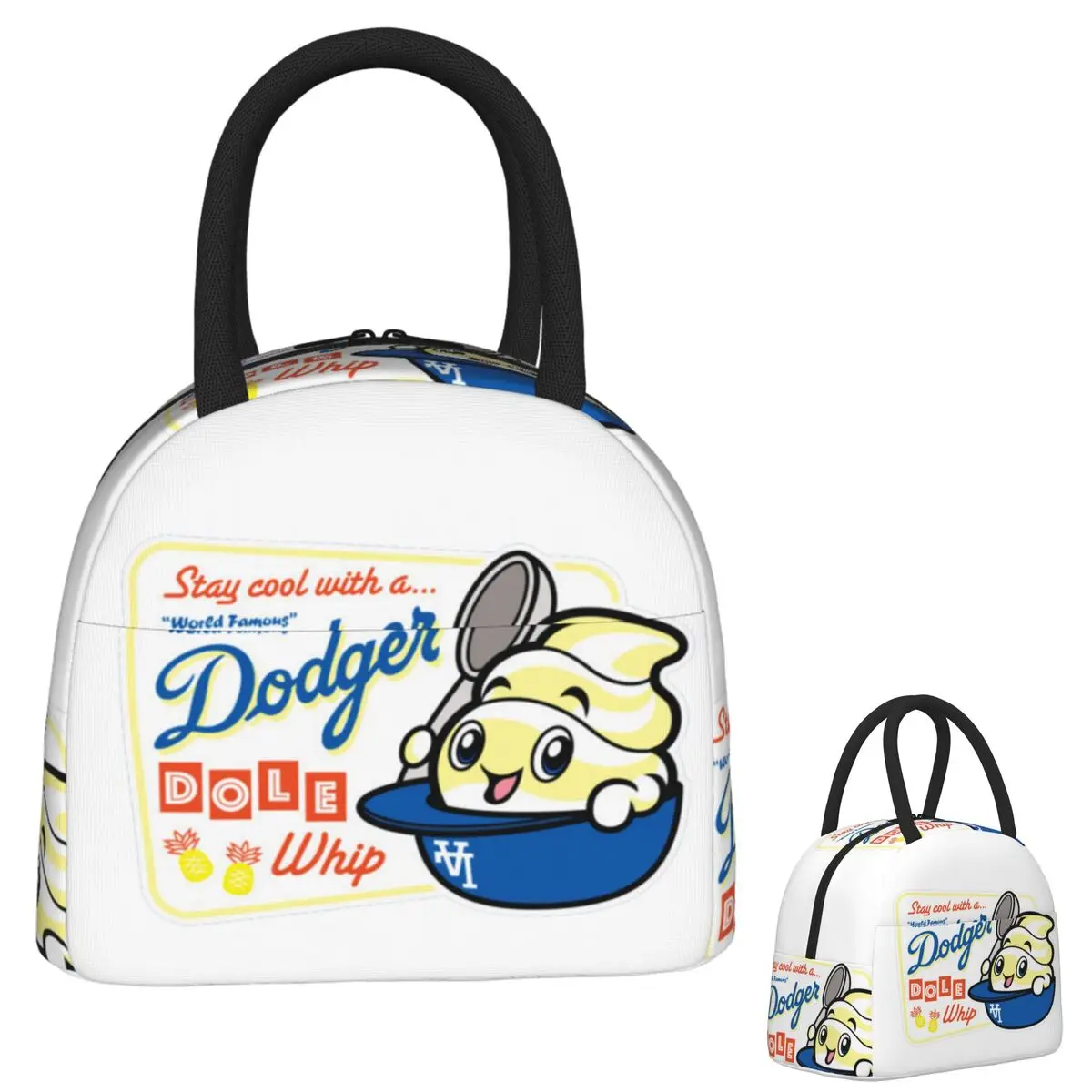 

Всемирно известные сумки для обеда Dodger Dole Whip, изолированная коробка для бенто, портативная сумка-тоут для обеда, сумка-холодильник для женщин, детей, офиса
