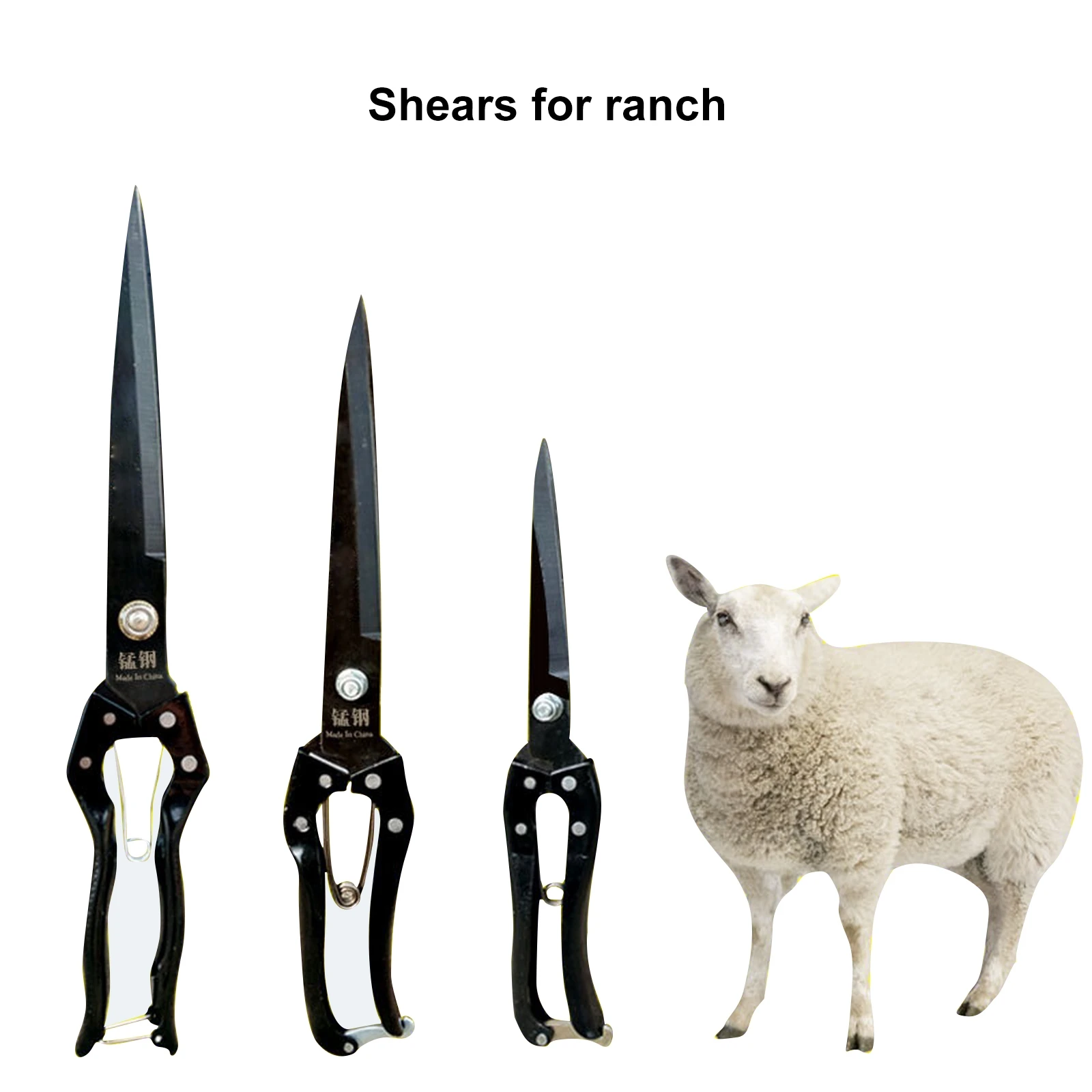 

Goat Sheep Wool Scissor Trimmer Hand Shearing Cow Horsehair Wool Clipper Shepherd Farm Pet Spring Shears Manual Tools