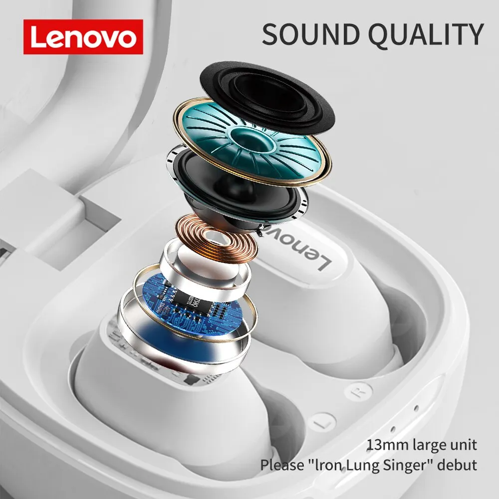 Lenovo-Thinkplus XT62 fone de ouvido Bluetooth 5.3, impermeável, controle de toque, baixa latência, fones de ouvido HiFi, fone de ouvido esportivo, chamada HD