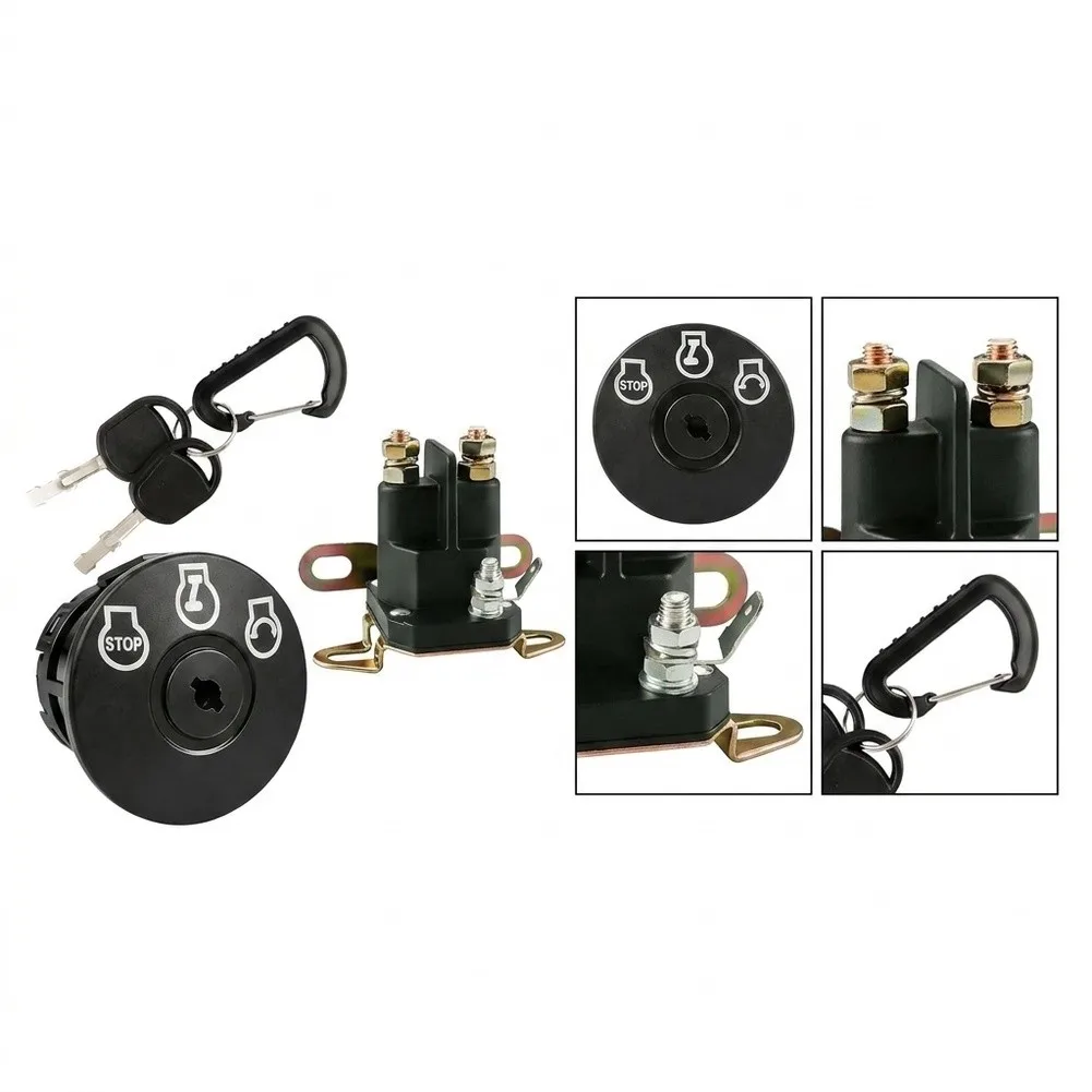 12V Ignition Switch and Starter Solenoid Replacement Kit for Riding Lawn For Mowers Including Models