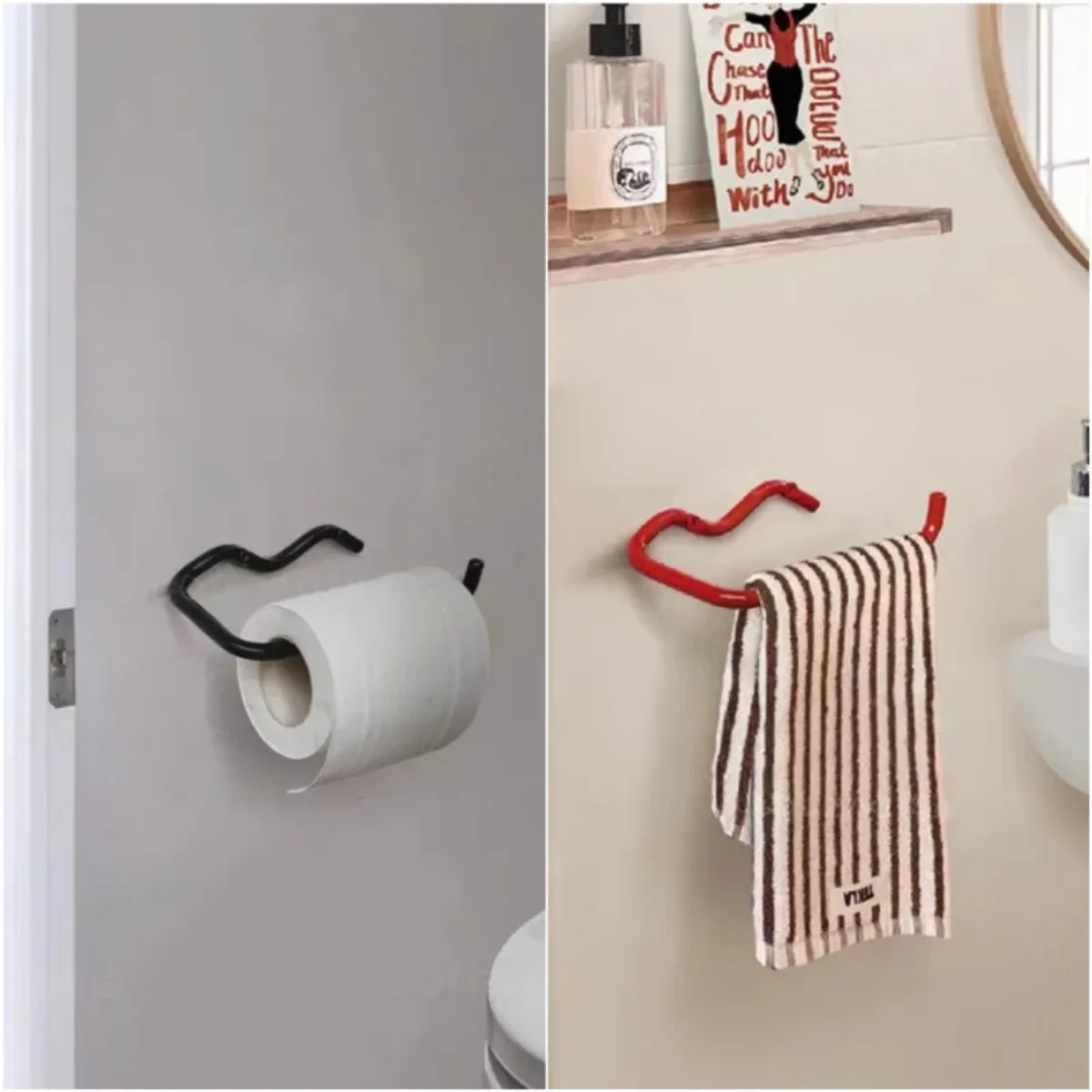 

Красно-черный настенный держатель для туалетной бумаги, водонепроницаемая подставка для салфеток для ванной комнаты, кухни, туалета, аксессуар для санузла