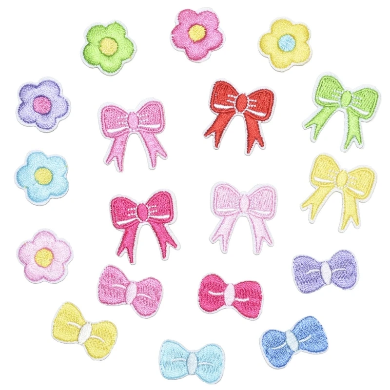 18pack Bows Stylish Embroidered Patches Handmade Bag Hat Shoes Clothing Patches