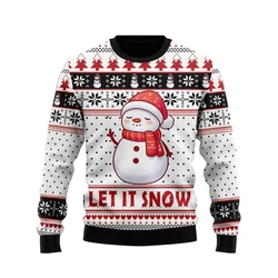 Cute Snowman Graphic Sweatshirts Fashion Snowmies Ugly Christmas Sweater For Women Men Tops Casual Unisex Long Sleeve Tracksuit