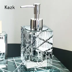 Crystal Cutting Glass Shampoo Bottle Bathroom Accessories Shampoo Dispenser Bottles Light Luxury Home Advanced Soap Bottle