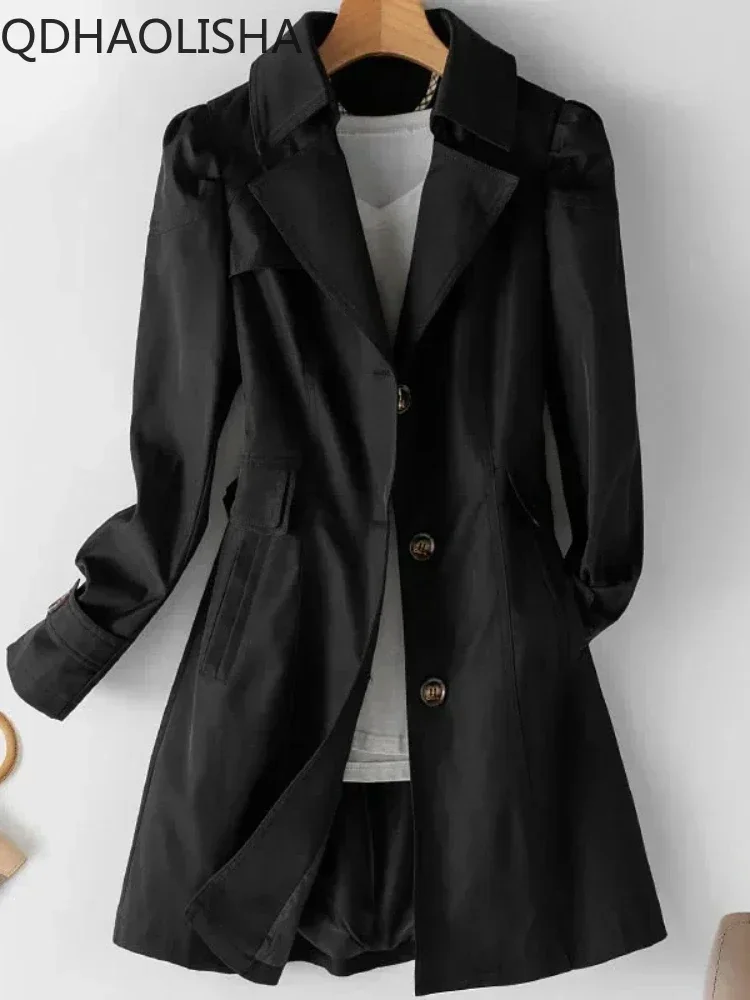 Spring Jacket Trench Coat Woman 2023 New Korean Fashion Overcoat Slim Elegant Long Sleeve Woman Clothes Khaki Windbreaker Female