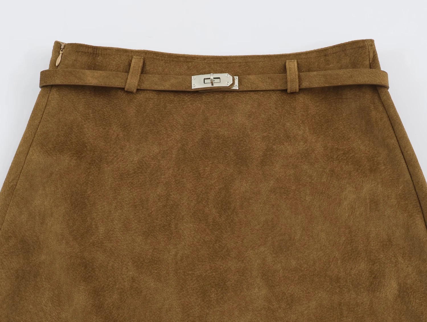 KONDALA Damen Herbst-Chic-Rock mit Gürtel aus Kunstwildleder, Vintage Kurzrock für den Alltag, 2026 Herbst-Winter Trendiger Eleganter Rock mit hoher Taille – Detail 10