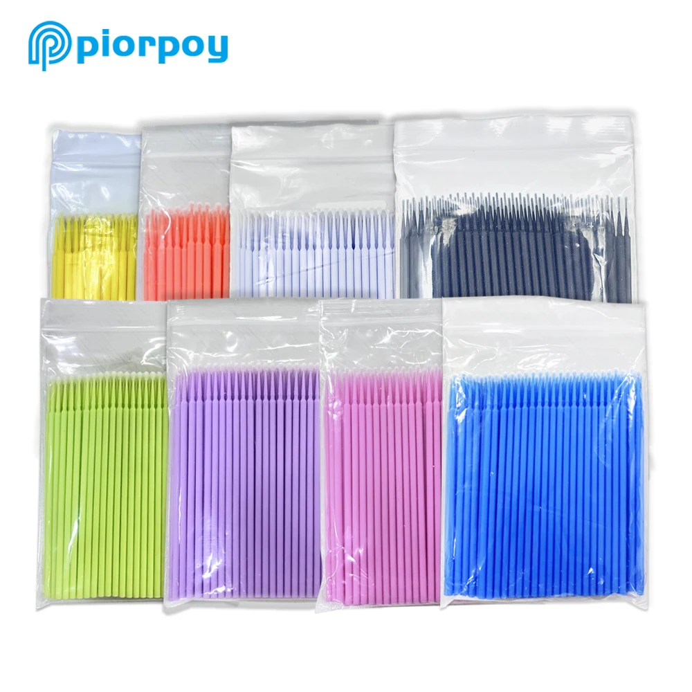 PIORPOY-Applicateurs de micro brosses dentaires pour poulet, outil d\'extension odontologique, matériaux dentaires, sac de 100 pièces