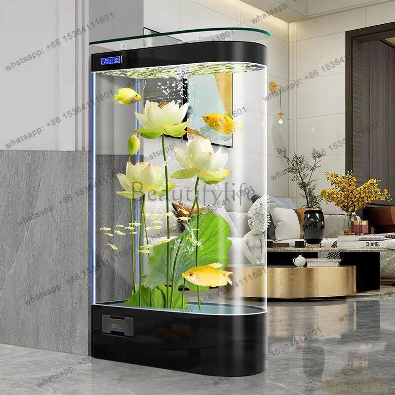 Tank New Living Room Floor-to-ceiling Small and Medium-sized Integrated Self-circulation Upper Filter Aquarium Screen Partition