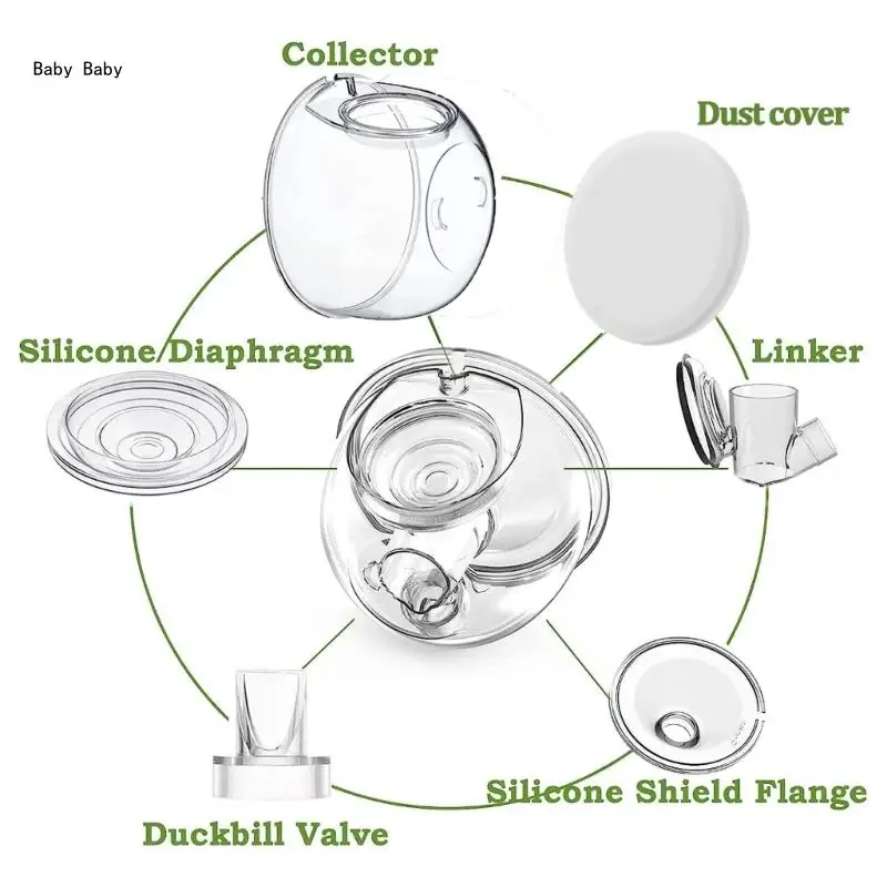 مجموعة ملحقات مضخة الثدي المرفقة الفعالة غطاء غبار لمضخة الثدي الكهربائية S12 تحسين تجربة الضخ Q81A