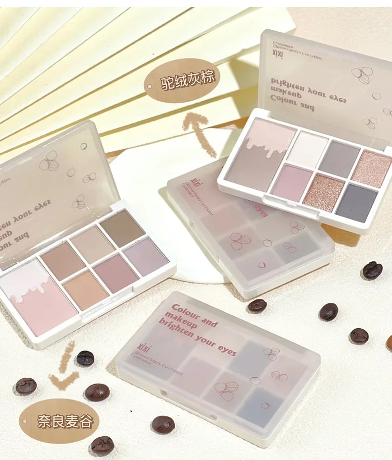 Xixi チェスナット 7色アイシャドウパレット ニュートラルな日常メイク ヌードブラウン系 マット＆シマー仕上げ 自然な仕上がり