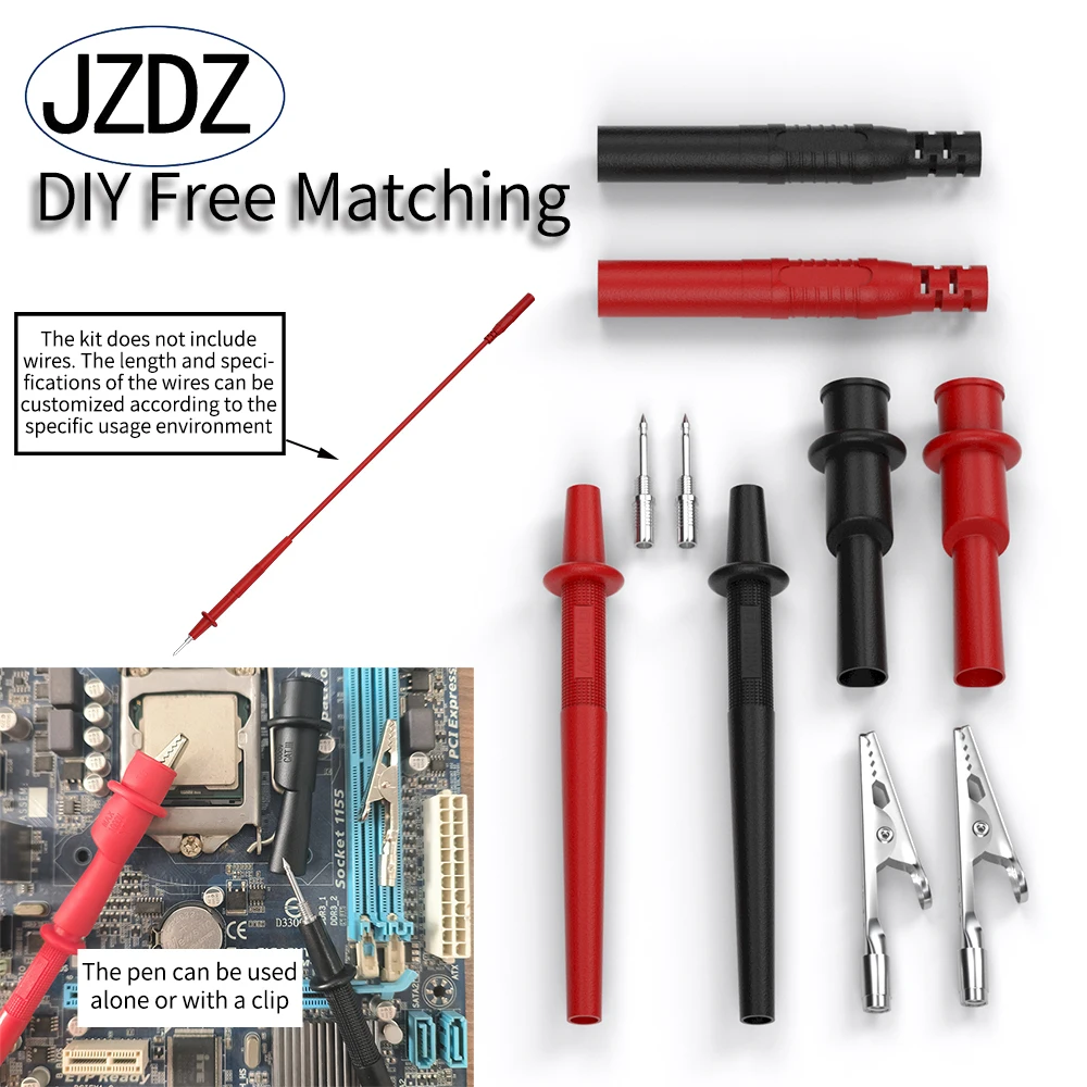 JZDZ Multimeter Replaceable Test Kit Digital Electrical Test Probes Set with Alligator Clips Banana plug  JT0083