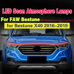 Universal 12V FOR FAW BESTURN X40 2016-2019 Car LED Hood Daytime Running Light Strip Waterproof Flexible Car LED Decorative Lamp