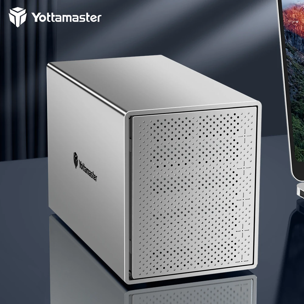 

Yottamaster PS500C3 RAID Hard Drive Enclosure Support USB 3.1 5Gbps Type-C for 2.5" 3.5" SATA HDD/SSD 80TB (Sing 16TB) Capacity