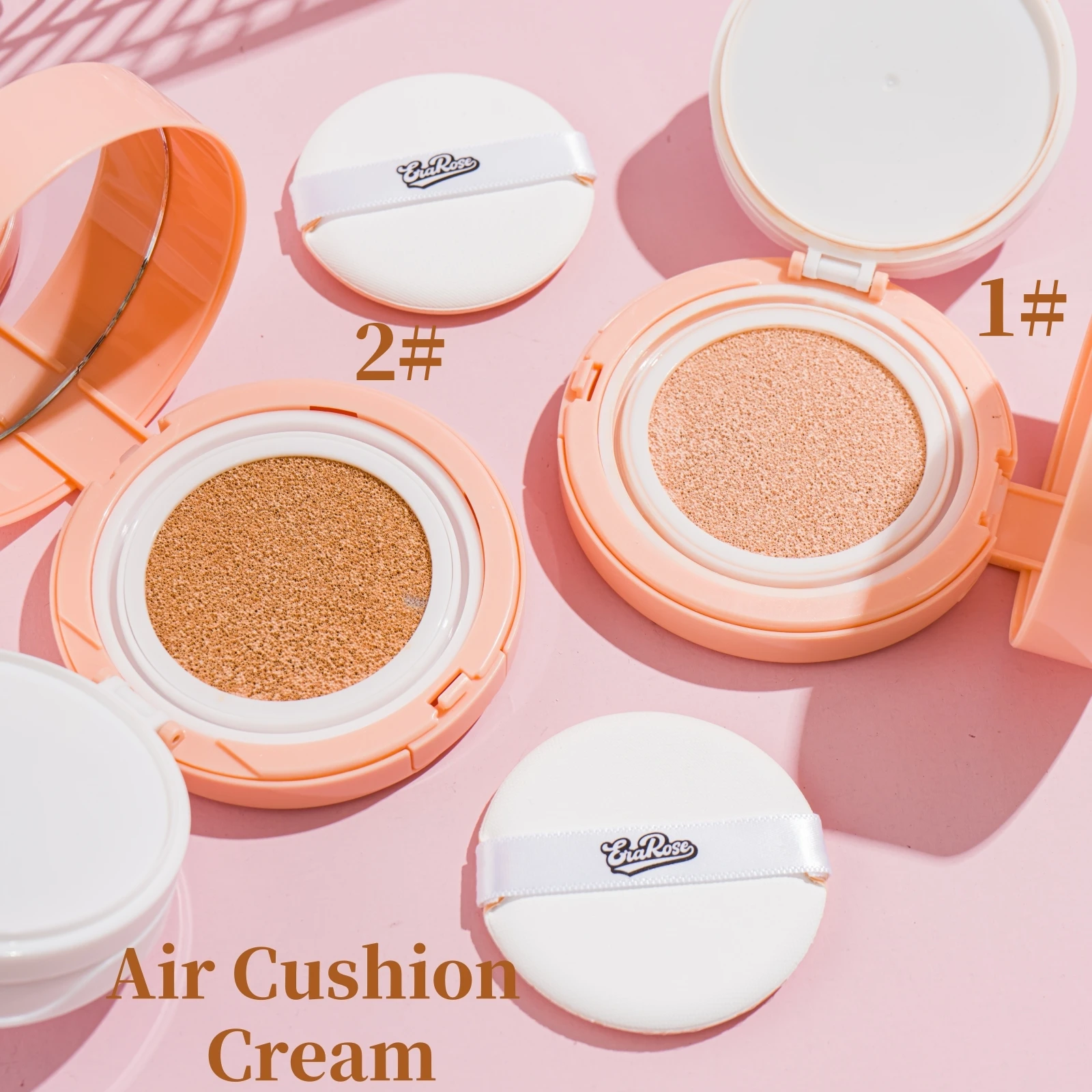 كريم أساس أحمر الخدود ذو وسادة هوائية من الخوخ، مكياج وجه طبيعي غير لامع يدوم طويلاً مع مرآة ومنفخة ناعمة للنساء والرجال #3