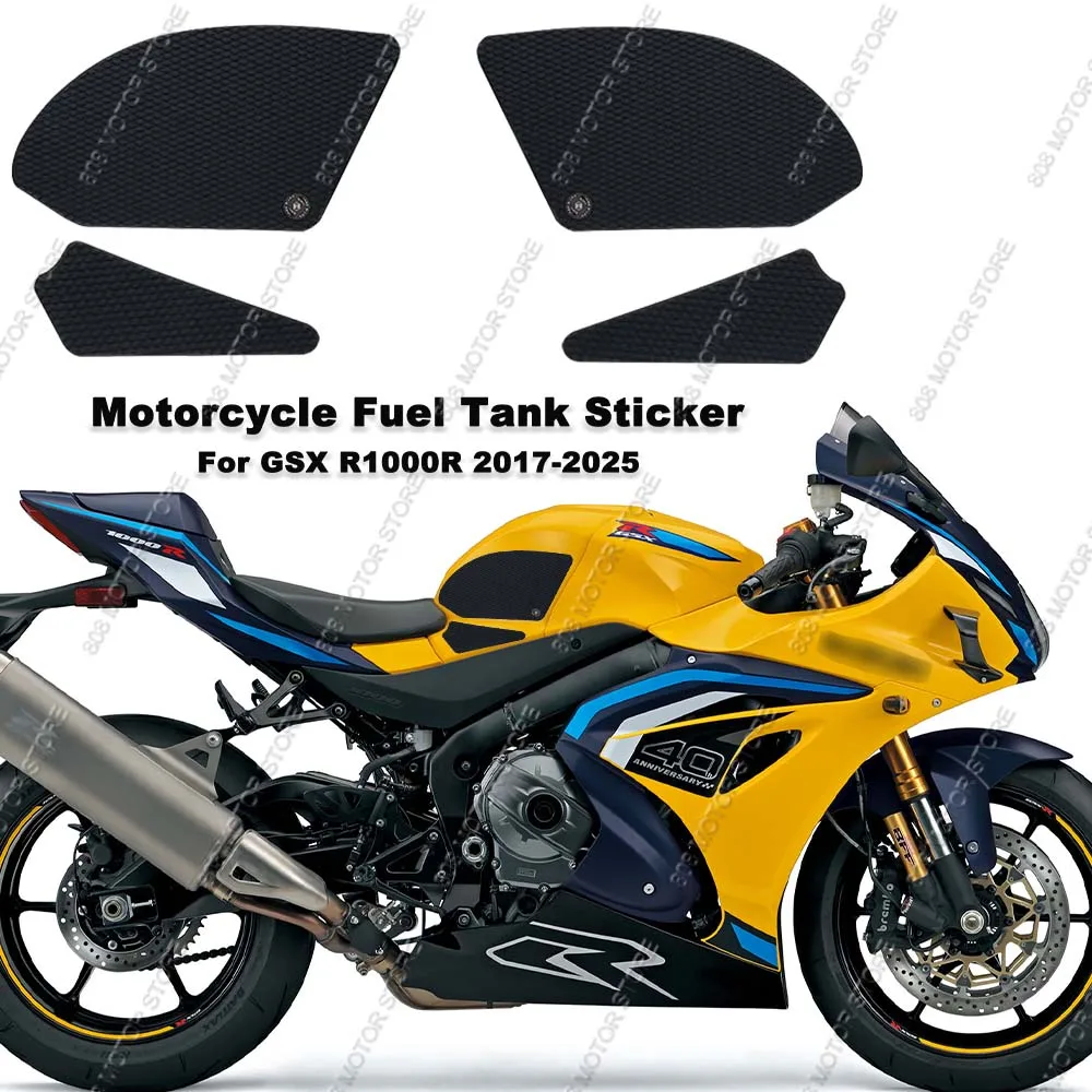 For GSX R1000R 2017-2025 Motorcycle Accessories Fuel Tank Pad Protector Sticker Side Anti Slip Protection Pad Knee Grip