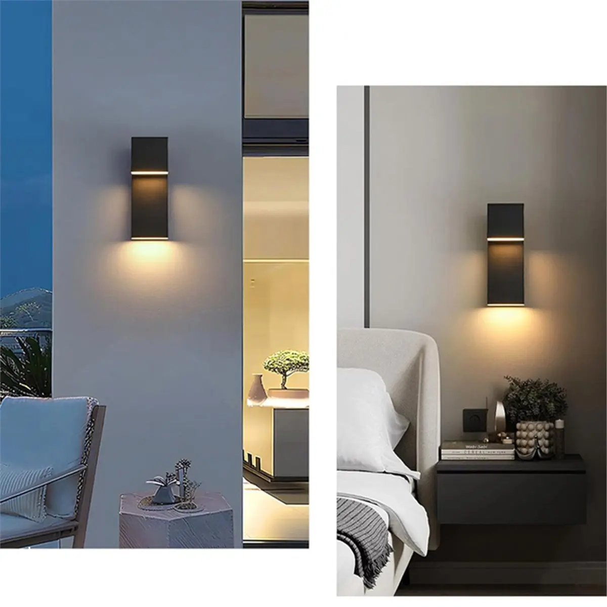【45% OFF】Brief Aluminum Led Wall Sconce Lamp Outdoor Waterproof for Courtyard Modern Square Wall Lamp with Double Light