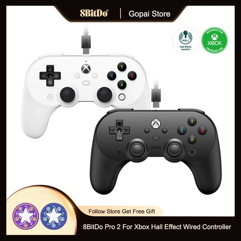 تحديث عصا التحكم السلكية 8Bitdo Pro 2، لسلسلة Xbox، Series S، X، Xbox One، Windows 10، 11