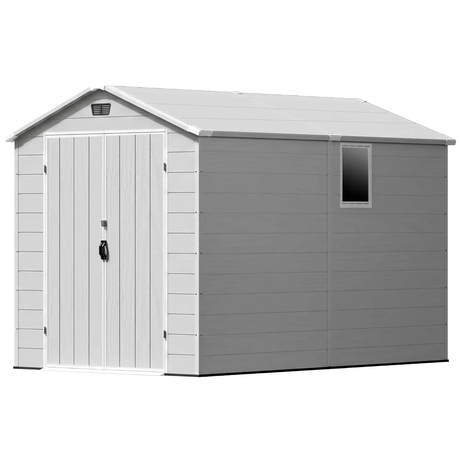 Plastic Outdoor Storage Shed 6X10 FT with Floor Light Grey, Customized