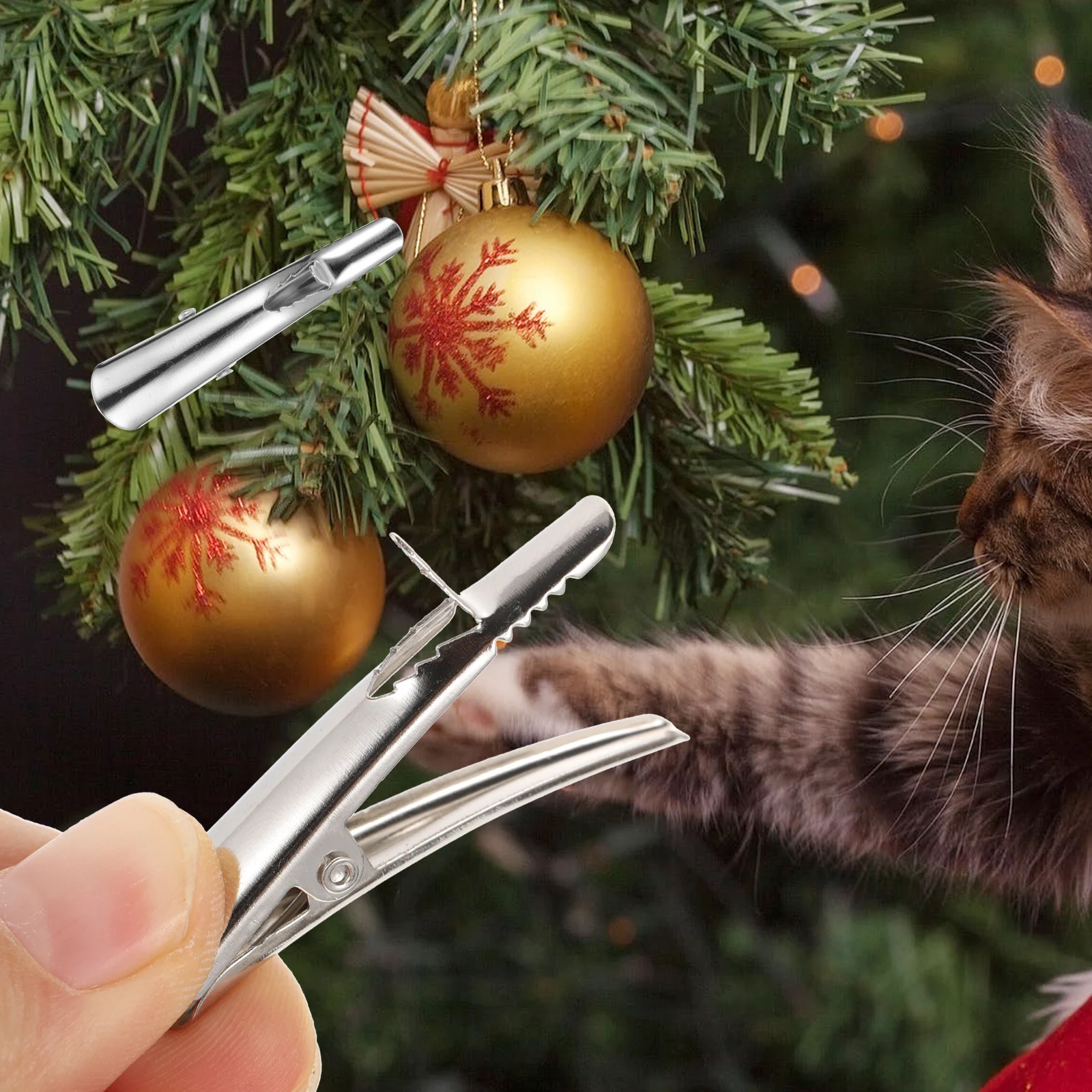 

50Pcs Decoration Clips Multi-Functional Metal Alligator Clamps Strong Grip for Xmas Tree Photos Memo Holder Christmas Crafts