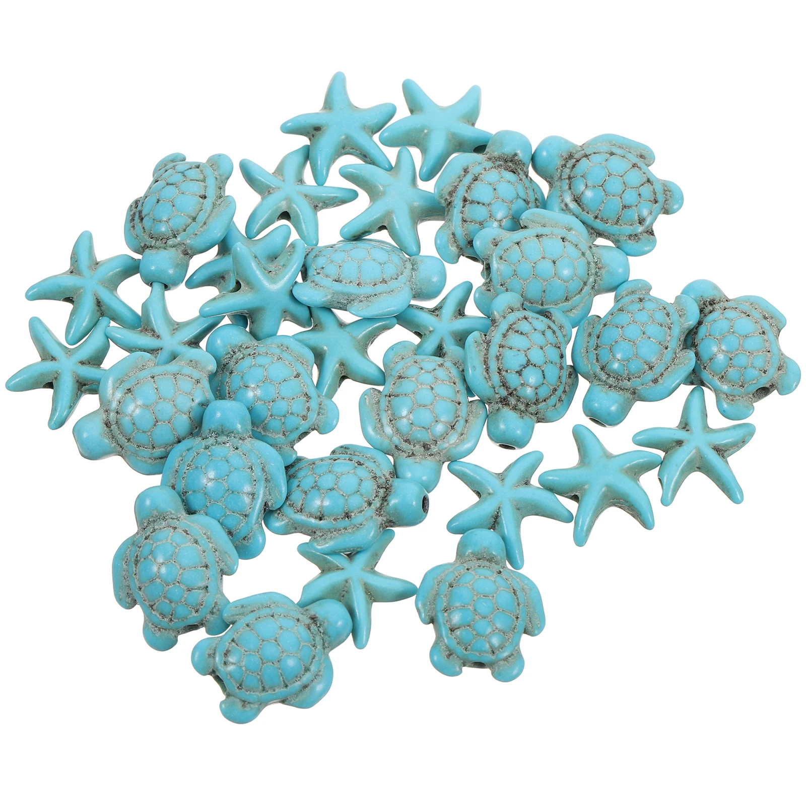 

40pcs Turquoise Turtle Beads Charms for DIY Jewelry Making Bracelets Earrings Sea Animal Crafts