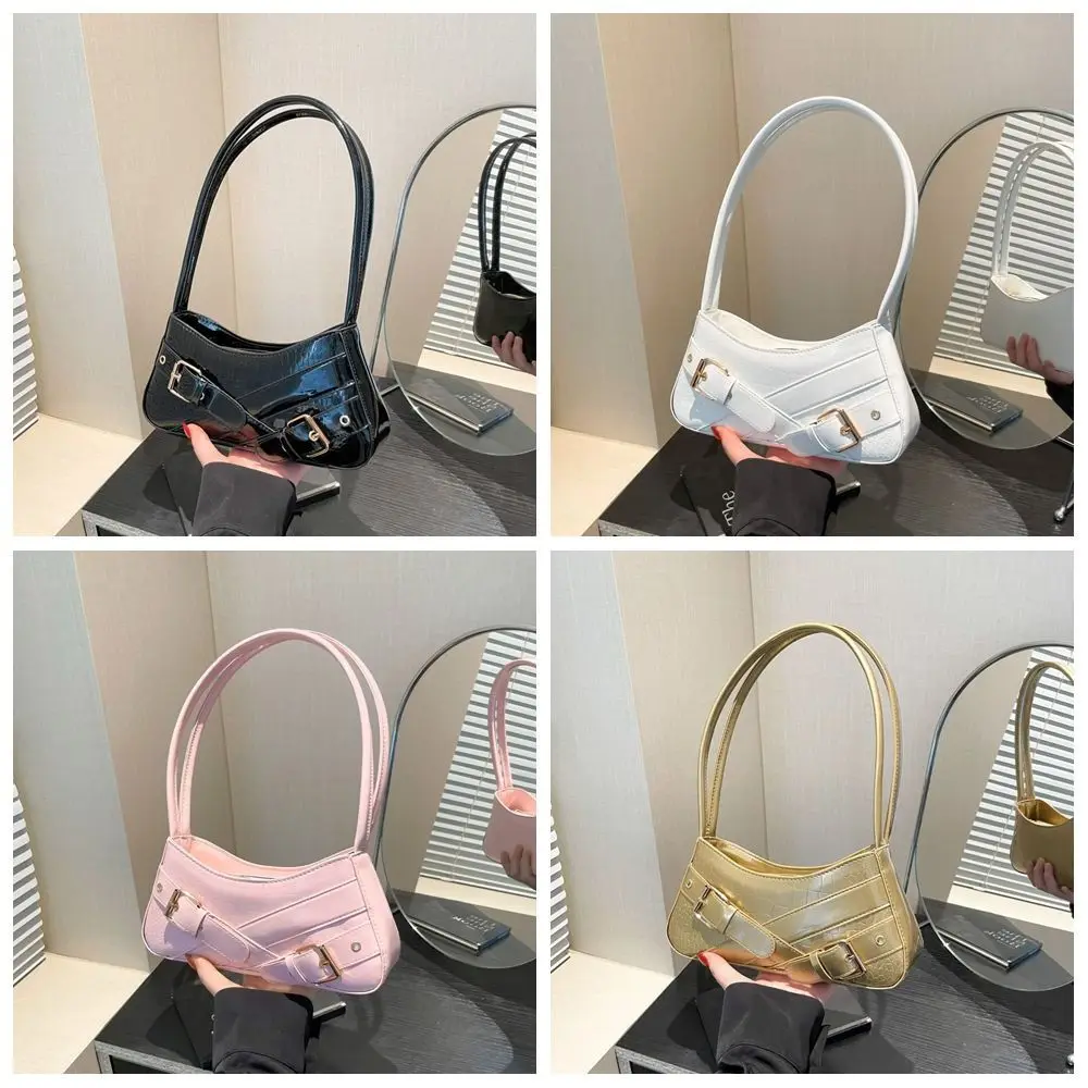 ファッション新デザインベルトバックル脇バッグY2KゴシックY2kショルダーバッグカジュアルパンクスパイシーガールズハンドバッグ女性