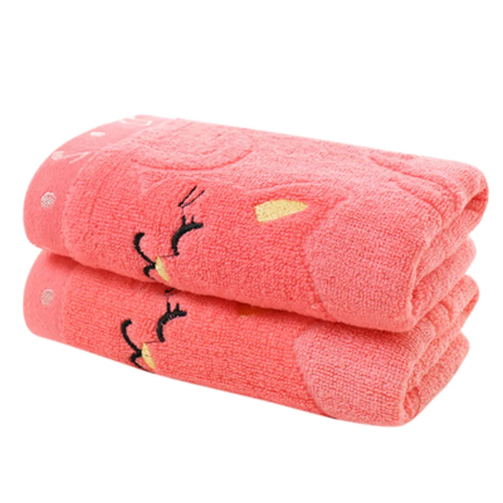 Soft Children Baby Towel Washcloth Bathing Feeding Cartoon Cat Cotton Towel for Newborn Infant Handkerchief Shower Cloth