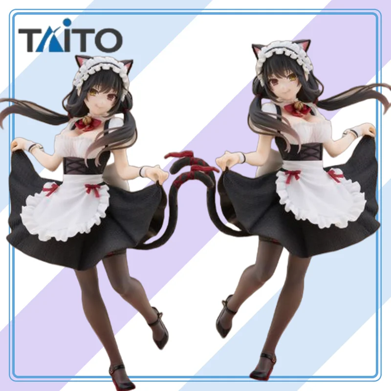 【100% Origina l】TAITO Date A Live V-Tokisaki Kurumi - Coreful Figure -Nekomimi Maid Ver. Karakter Kartun Model Seri Koleksi