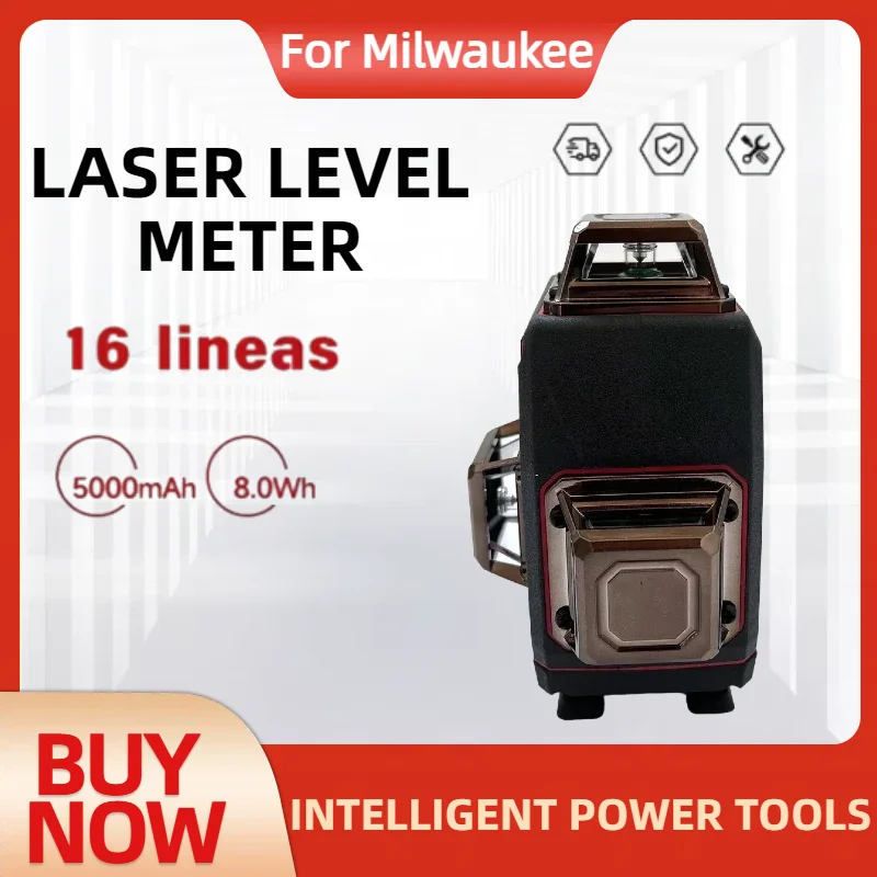 لميلووكي مستوى الليزر 360 أفقي وعمودي سوبر قوية الأخضر 16 خط 4D شعاع مستوى الليزر التسوية الذاتية