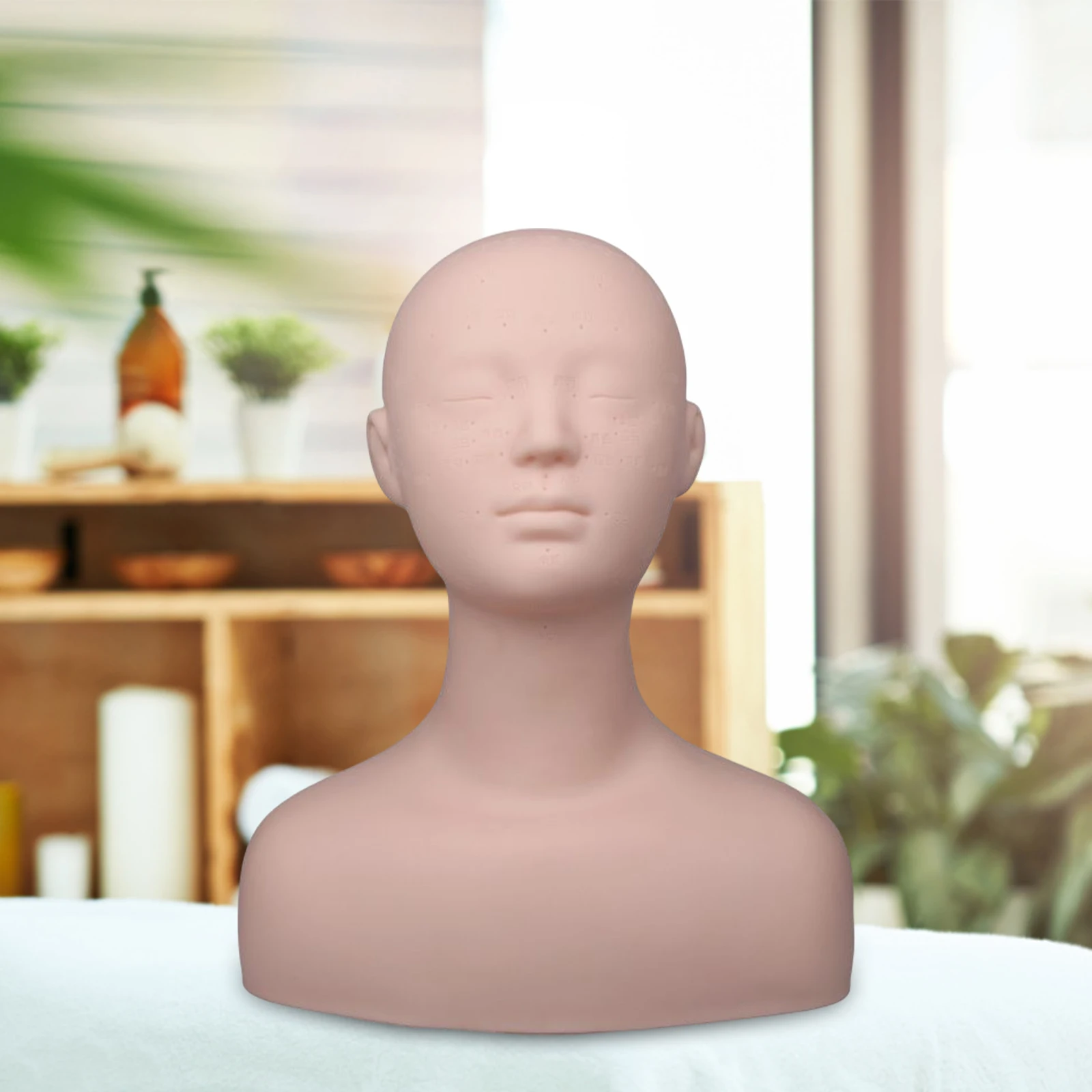 Practice Training Mannequin Multipurpose Head Model Flexible Realistic Cosmetology Doll Reuse Head for Eyelash Massage Training