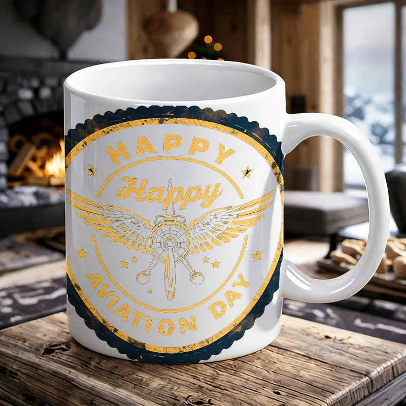 

Happy Aviation Festival Ceramic Mug, Coffee Cup, Milk Cup, Office Tea Cup, Drinking Cup, Gift for Friends, Fade-Resistant