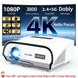 full hd 4K projector home theater auto focus 3800ANSI 1080p native smart TV bluetooth 2.4+5G wifi daylight android projectors