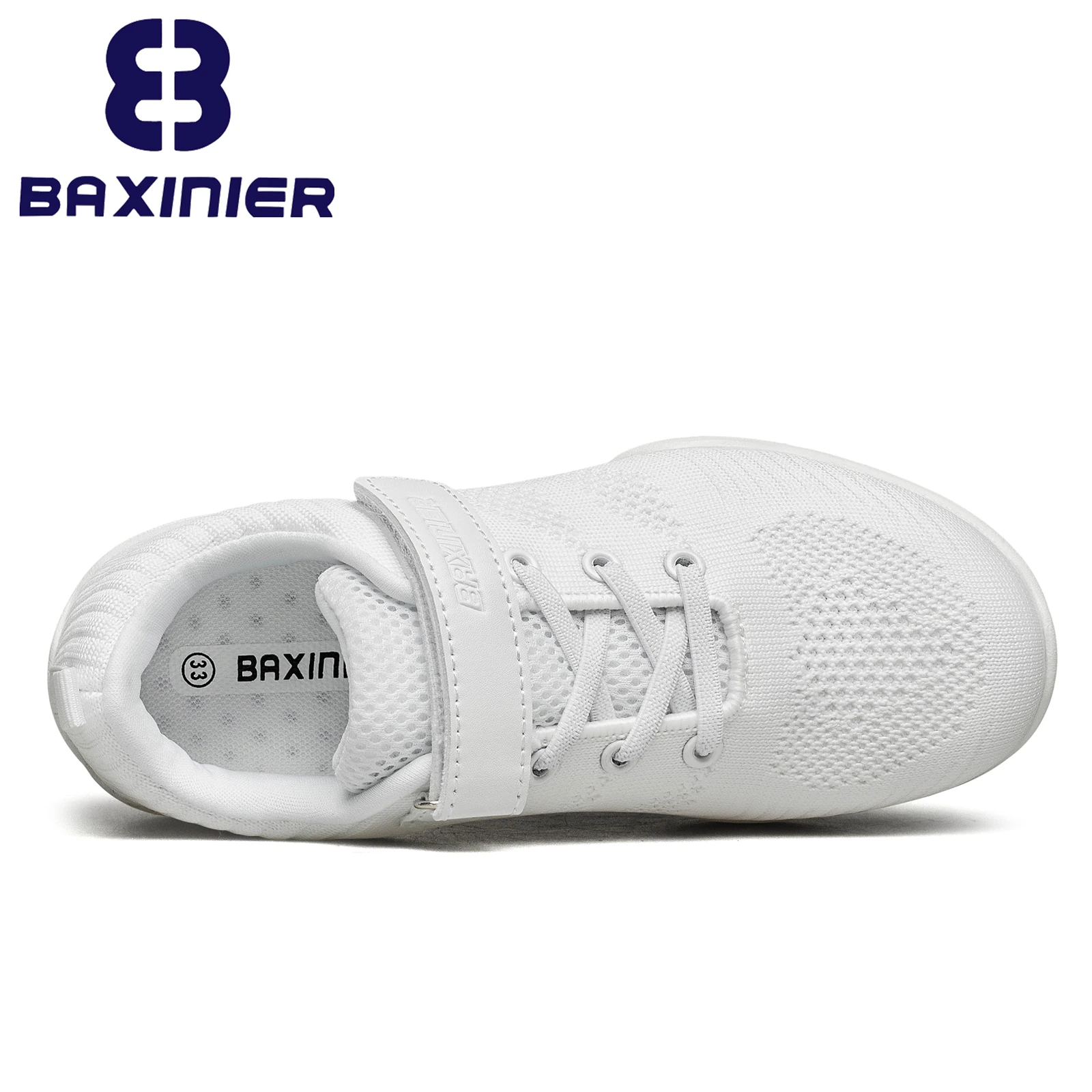 BAXINIER Girls White Cheerleading Dance Shoes Breathable Youth Cheer Shoes Competition Sneakers Athletic Training Tennis  Shoes