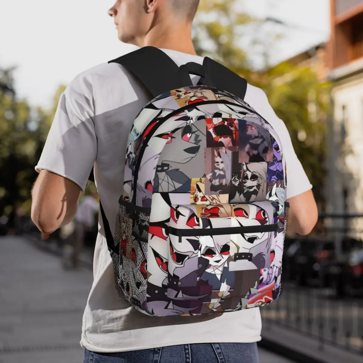 Helluva Boss Loona 학생 배낭 학교 가방 소년을위한 하이킹 여행 데이 팟 소녀 패션 Bookbag 어깨 가방