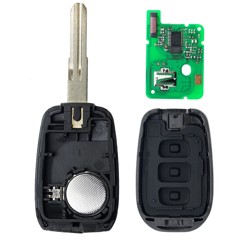 KEYECU 433MHz PCF7961M HITAG AES Chip 2/ 3 Button Remote Key Fob for Renault Sandero Dacia Logan Lodgy Dokker Duster