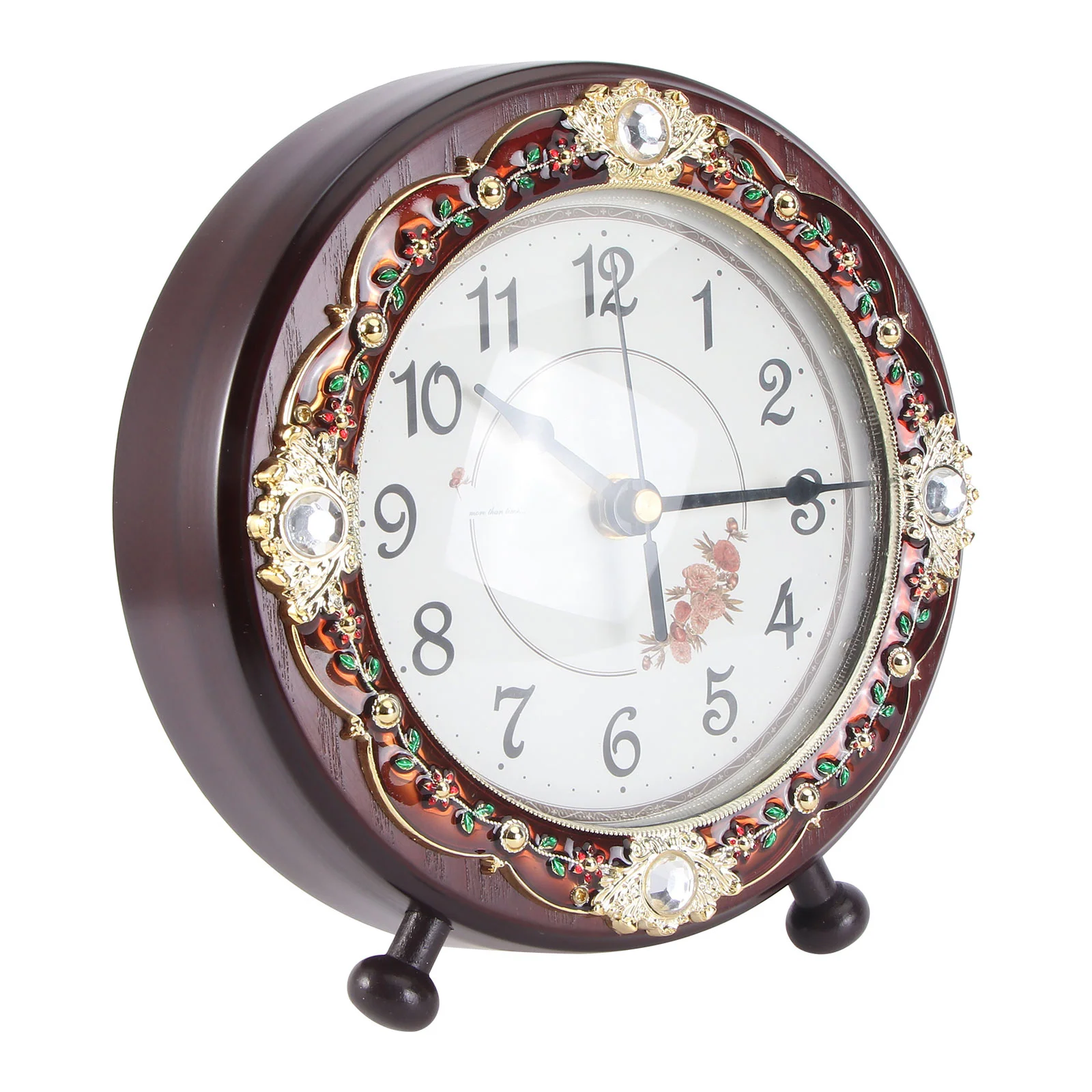 

1Pcs Quartz Clock Vintage Creative Wooden Desktop Clock Decoration for Home Office Bedroom Retro Style Ornament