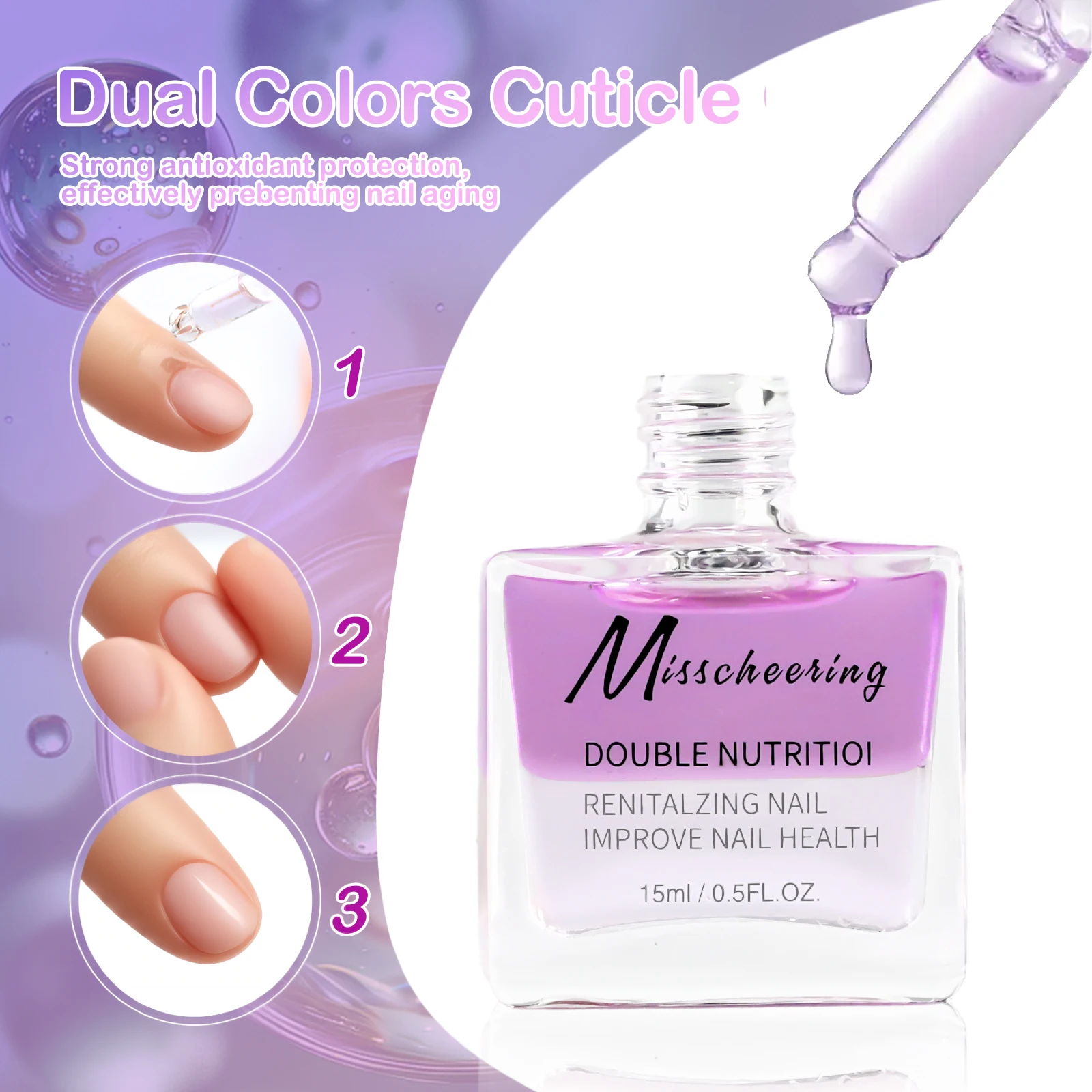 New Double Layer Color Nail Art Nutrition Oil Rose Strawberry Flavor Finger Edge Oil Armor Polish Barbs Nail Edge Care Supplies